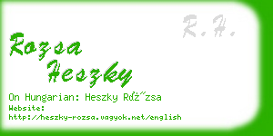 rozsa heszky business card